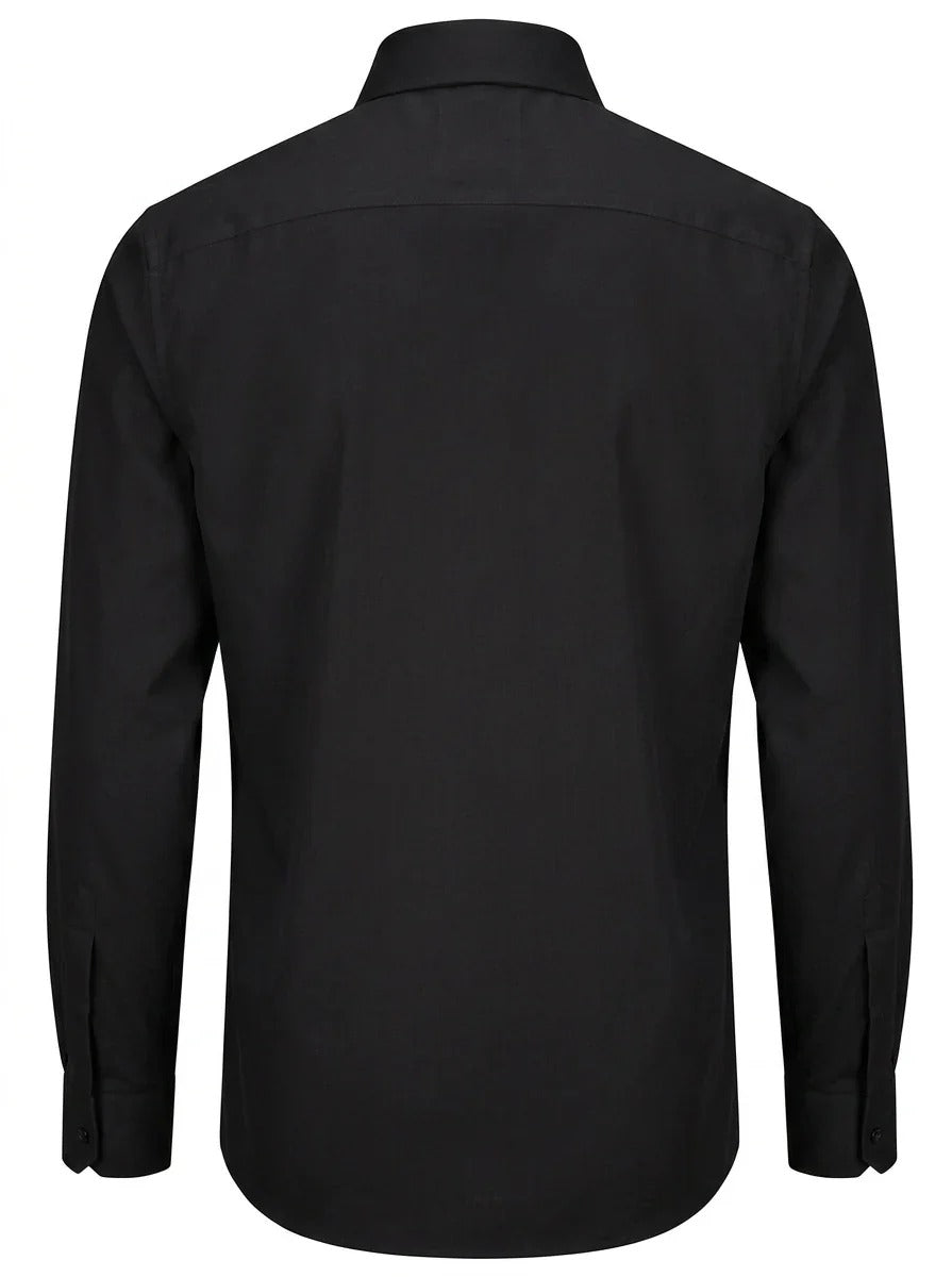 Men's Slim Fit Long Sleeve Button-Down Dress Shirt - Black