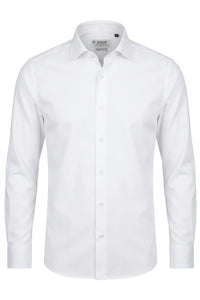 Men's Slim Fit Long Sleeve Button-Down Dress Shirt - White