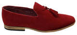 Mens Suede Loafers Driving Shoes Slip On Tassle Design Leather Line Black Comfort