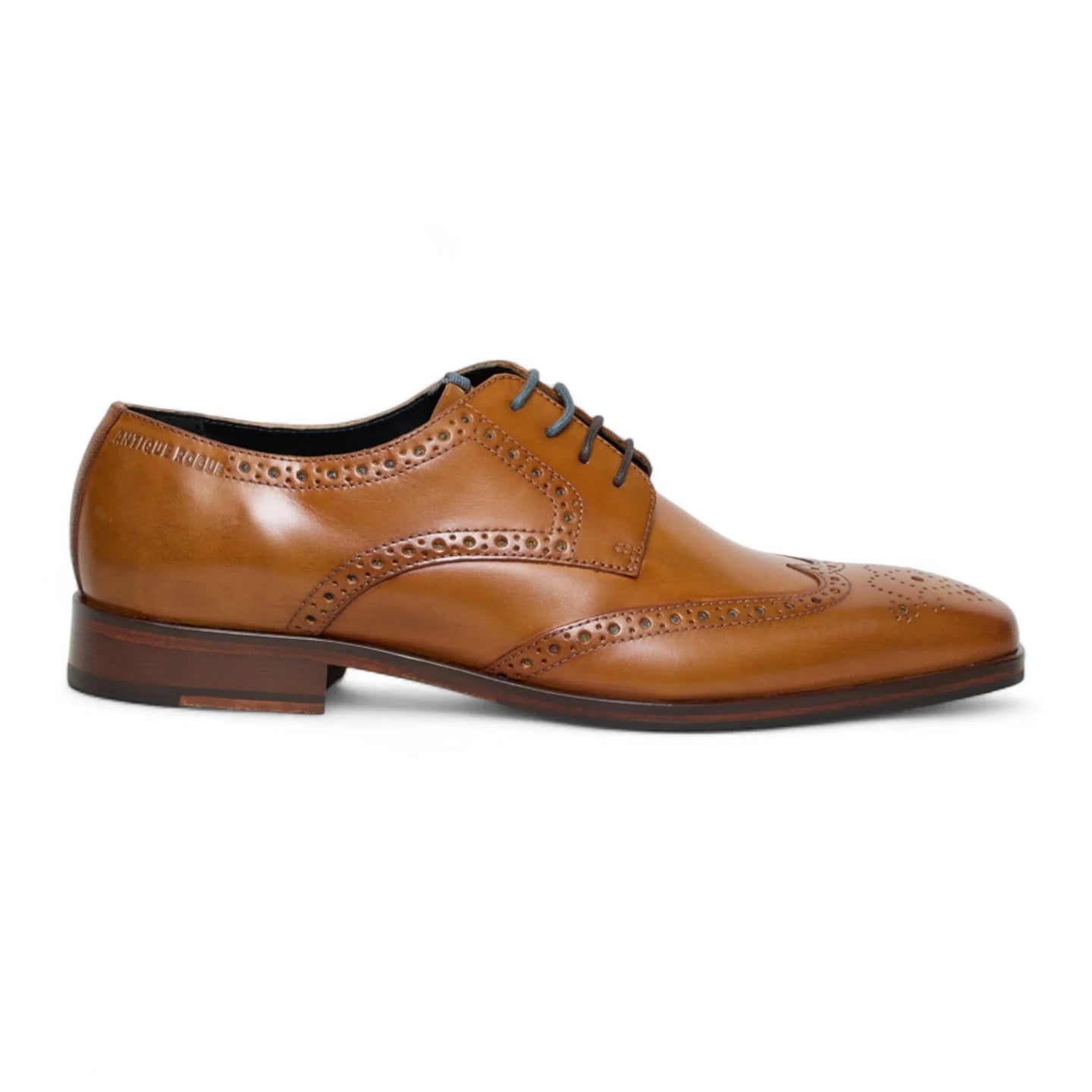 Men's Tan Brown Leather Classic Formal Lace-Up Brogue Shoes