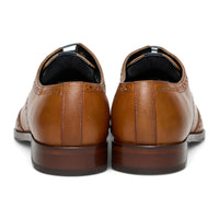 Men's Tan Brown Leather Classic Formal Lace-Up Brogue Shoes