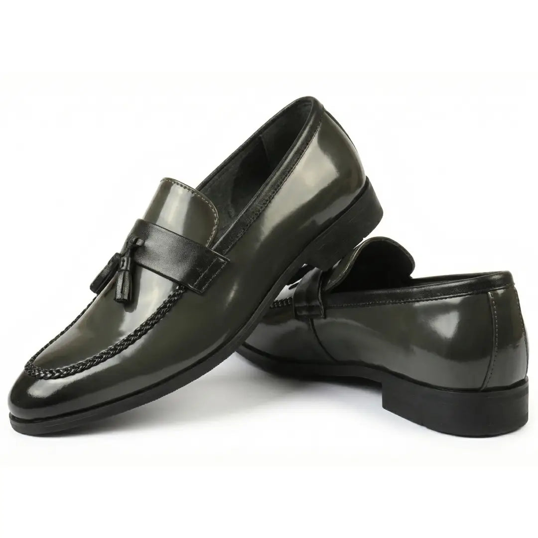 Men's Tassel High-Gloss Slip-On Loafers