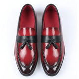 Men's Tassel High-Gloss Slip-On Loafers