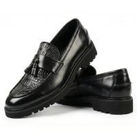 Men's Tassel Lug Sole Textured Loafers