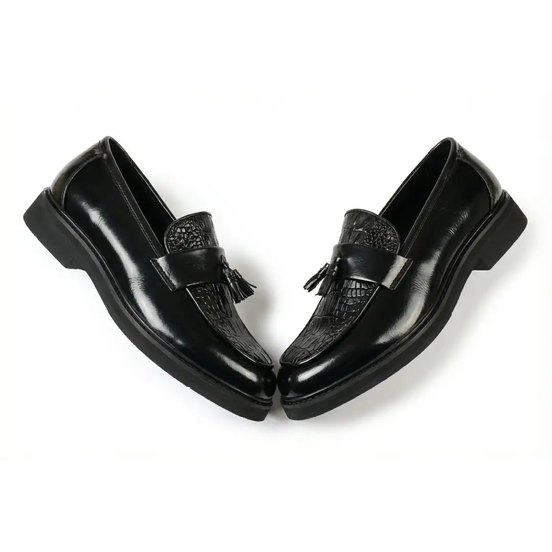 Men's Tassel Lug Sole Textured Loafers