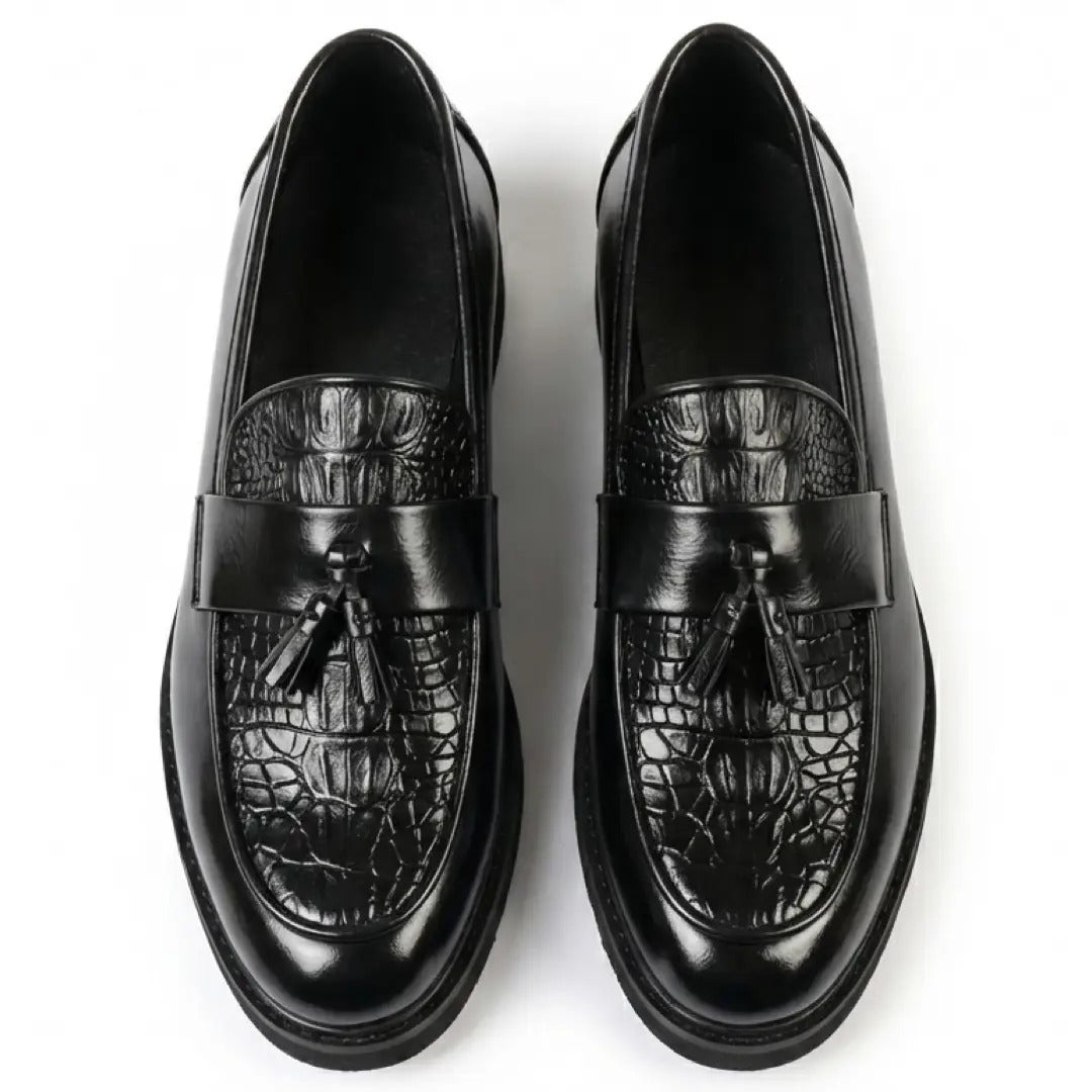 Men's Tassel Lug Sole Textured Loafers