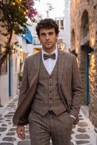 Men’s Taupe Tweed Bow Tie