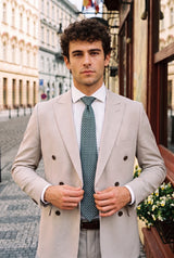 Men’s Teal Textured Woven Tie