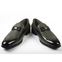 Men's Textured Front Iconic Buckle Bow Loafers