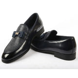 Men's Textured Front Iconic Buckle Bow Loafers