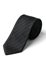 Mens Tie and Hankie Set - Black Stripe STZ42, One Size