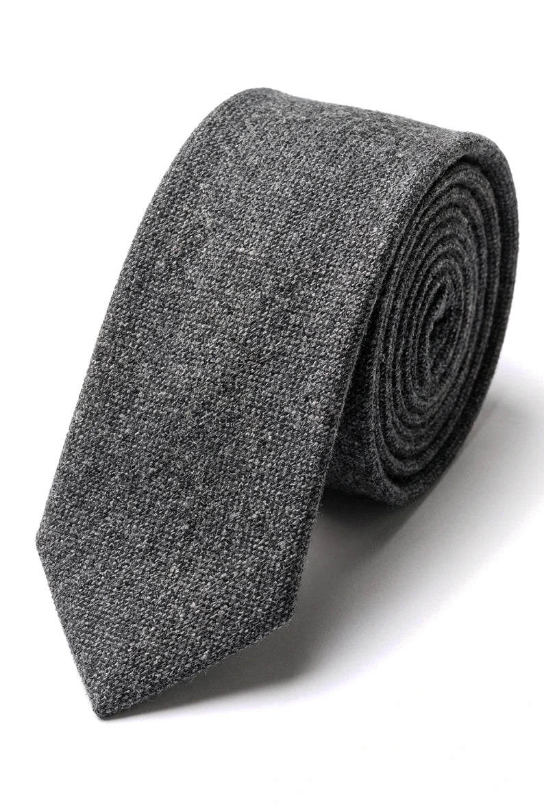 Mens Tie and Hankie Set - Grey Tweed STZ23, One Size