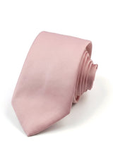 Men's Tie & Hankie Handkerchief Pocket Square Neck Tie Satin Silk Light Dusty Pink Peach