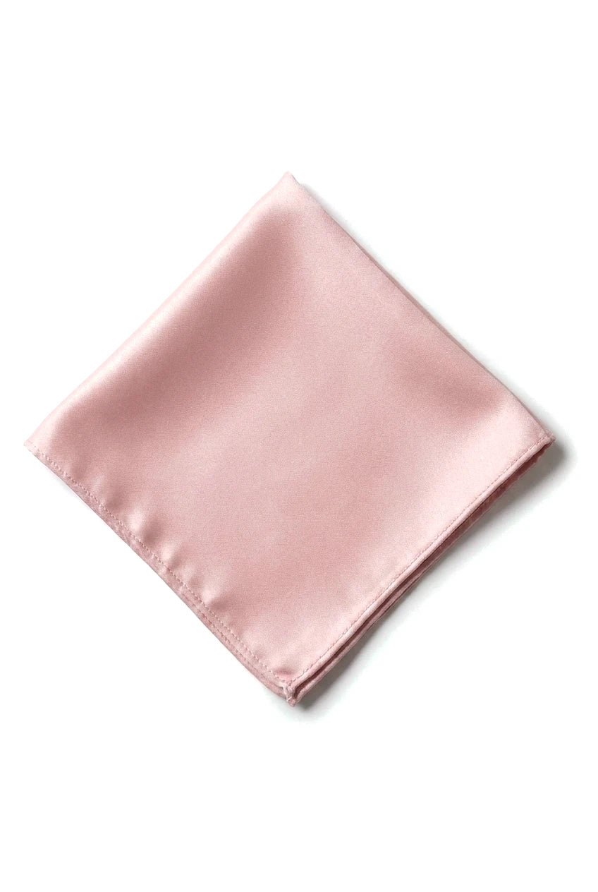 Men's Tie & Hankie Handkerchief Pocket Square Neck Tie Satin Silk Light Dusty Pink Peach