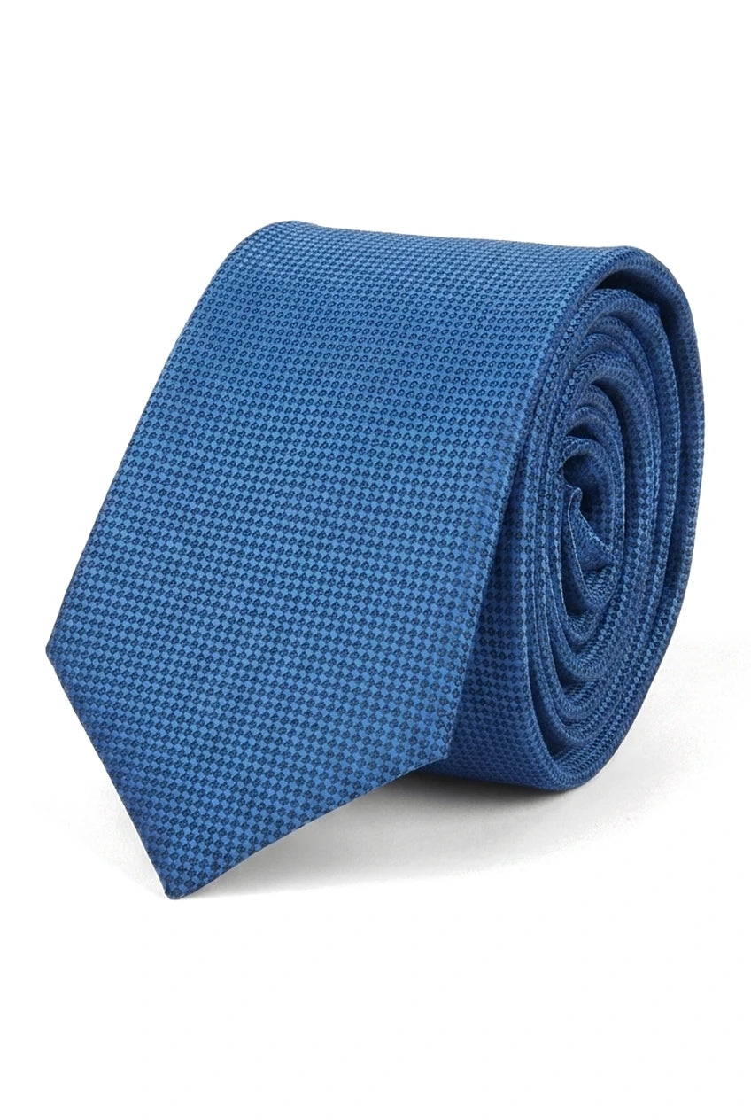 Men's Tie Pocket Sqaure Set Formal Solid Necktie - Blue
