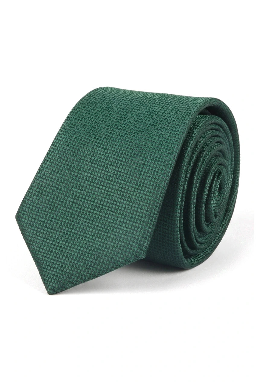 Men's Tie Pocket Sqaure Set Formal Solid Necktie - Green