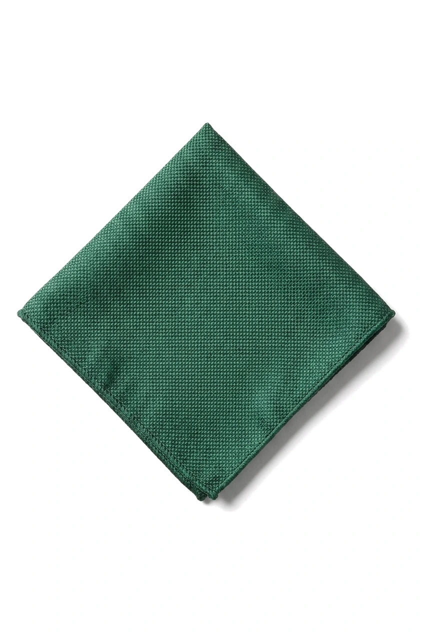 Men's Tie Pocket Sqaure Set Formal Solid Necktie - Green