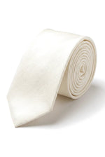 Men's Tie Pocket Sqaure Set Formal Solid Necktie - Ivory