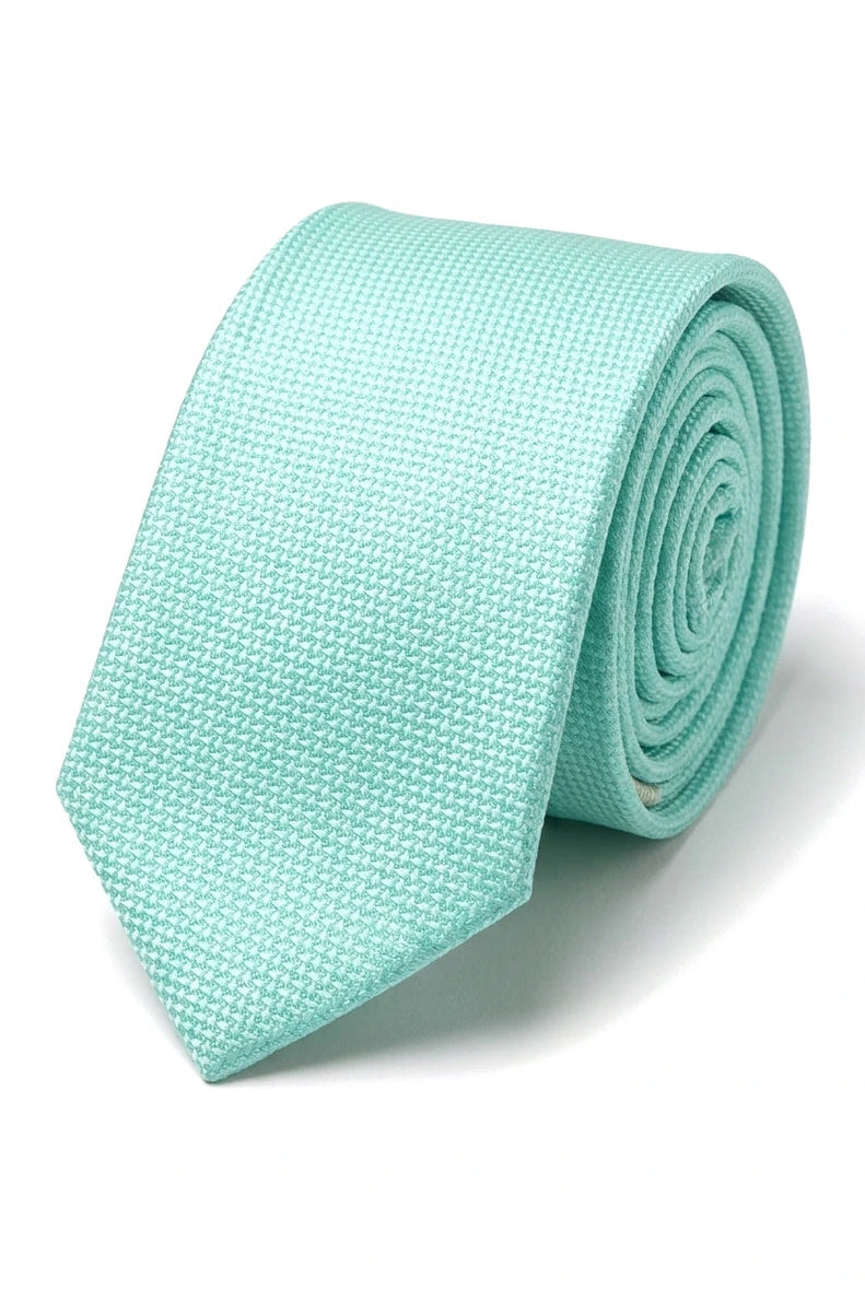 Men's Tie Pocket Sqaure Set Formal Solid Necktie - Mint