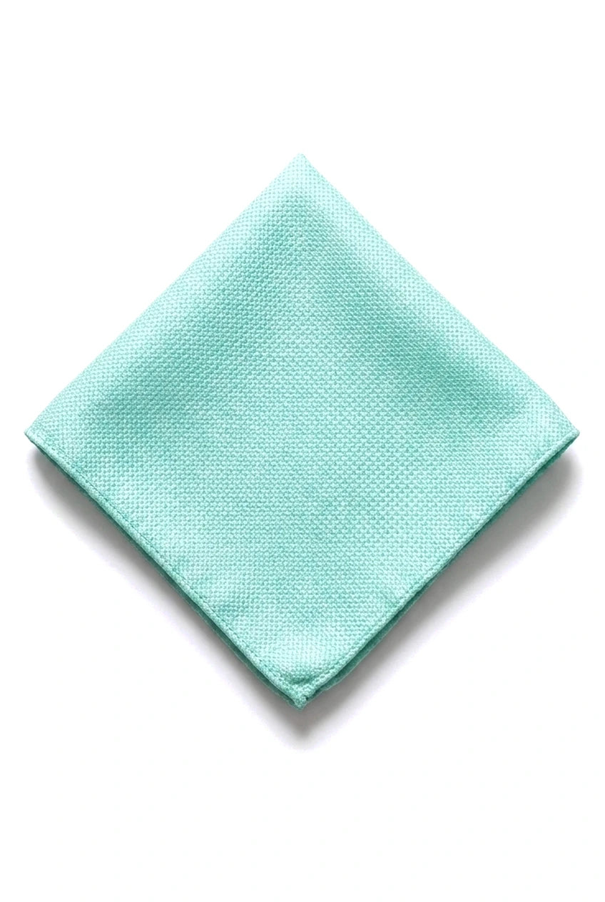 Men's Tie Pocket Sqaure Set Formal Solid Necktie - Mint