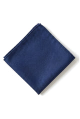 Men's Tie Pocket Sqaure Set Formal Solid Necktie - Navy