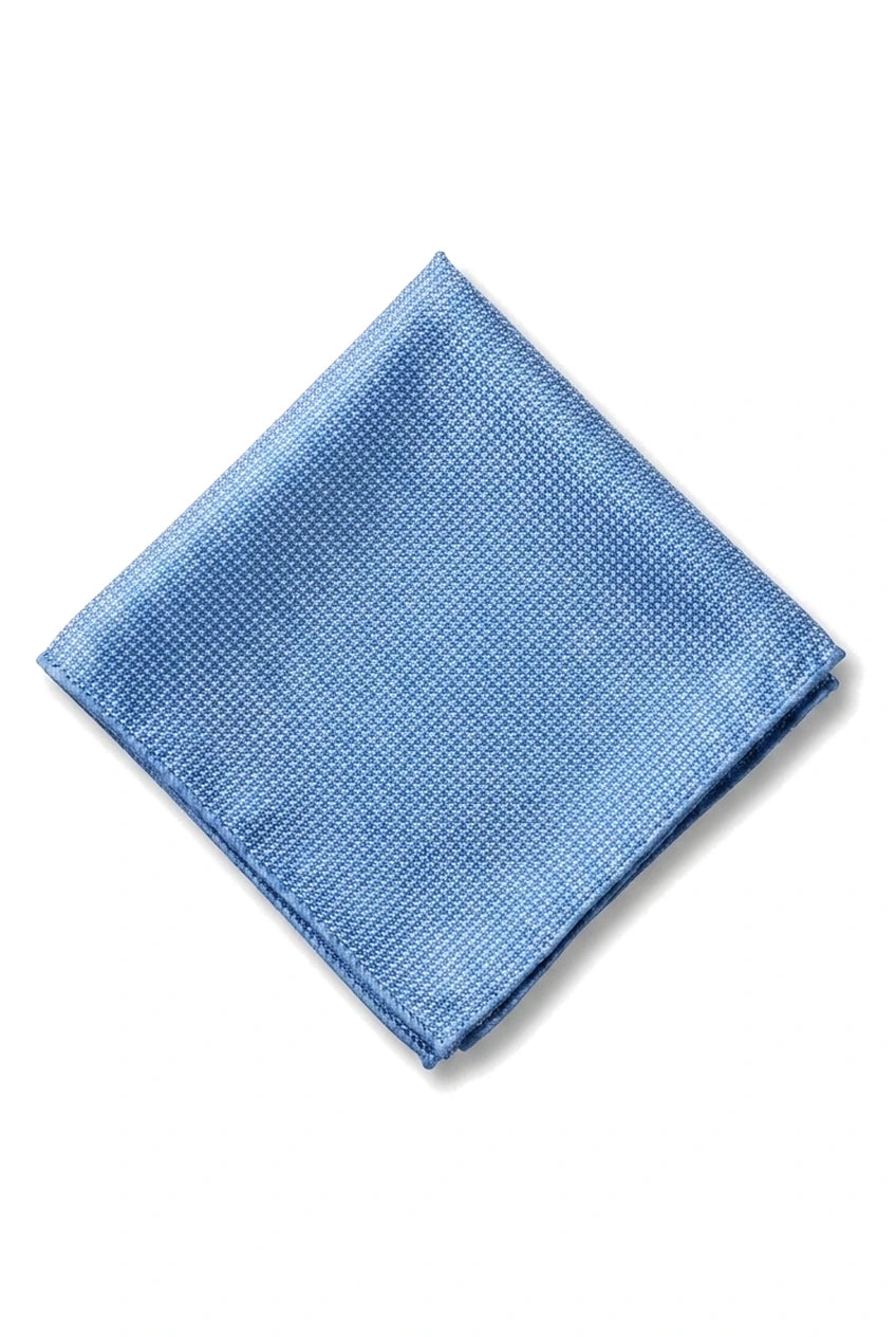Men's Tie Pocket Sqaure Set Formal Solid Necktie - Sky Blue