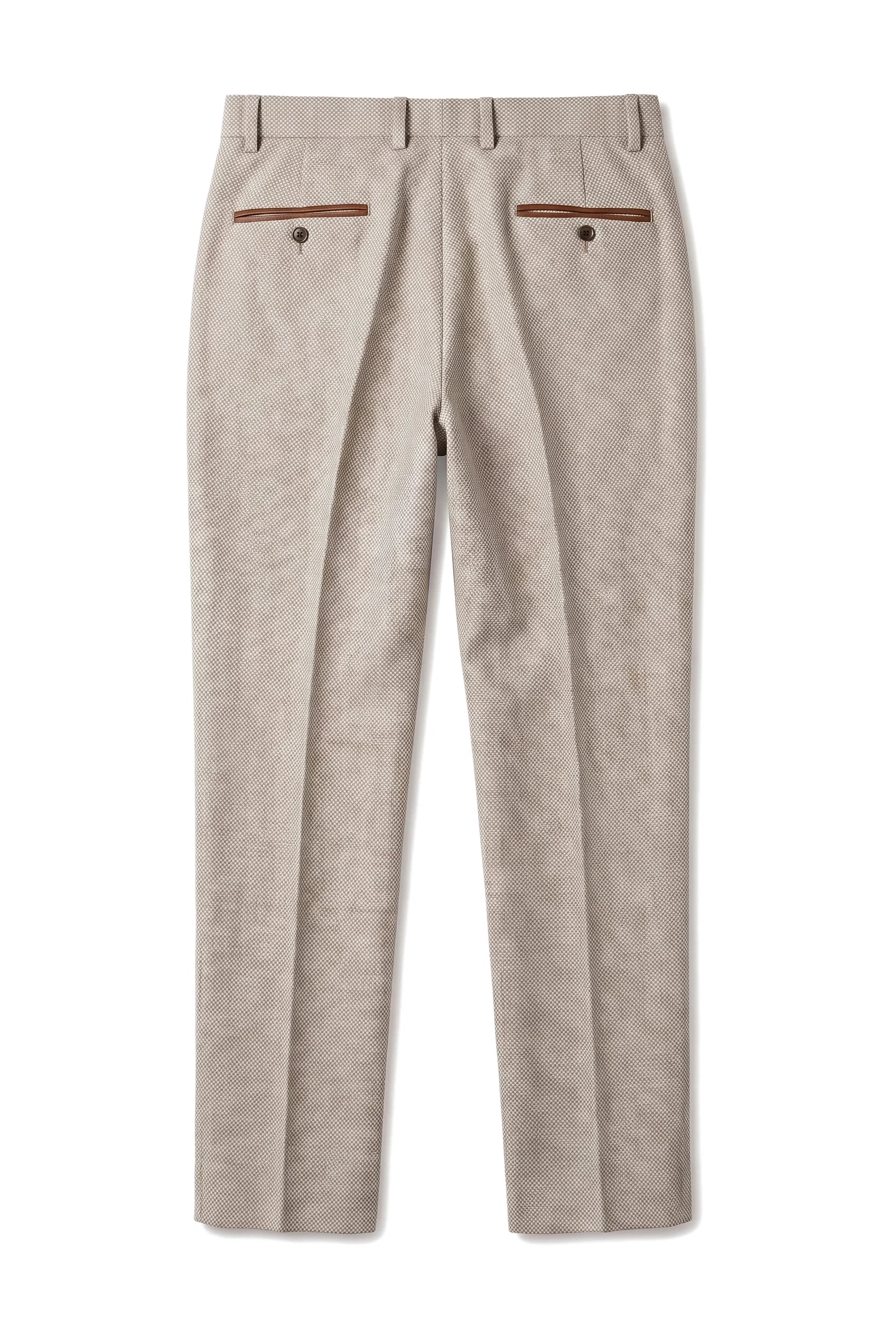 Ralph - Men's Cream Tweed Trousers