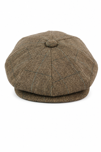 Mens Tweed Check Newsboy Cap
