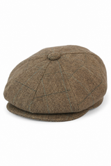 Mens Tweed Check Newsboy Cap