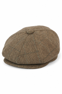 Mens Tweed Check Newsboy Cap