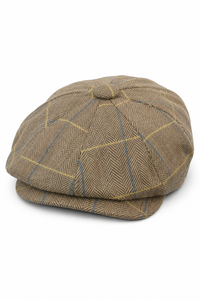 Mens Tweed Check Newsboy Cap