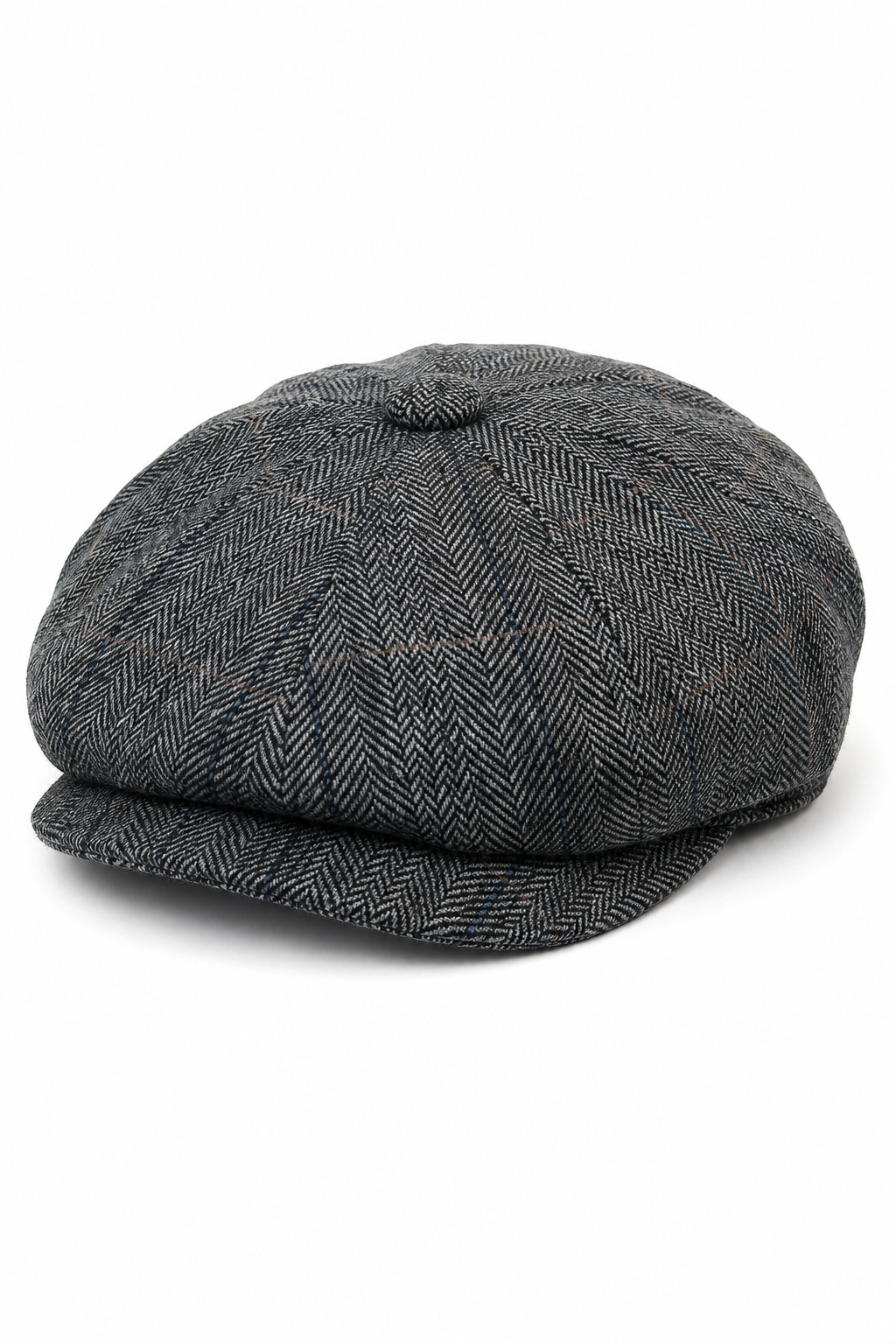 Mens Tweed Check Newsboy Cap