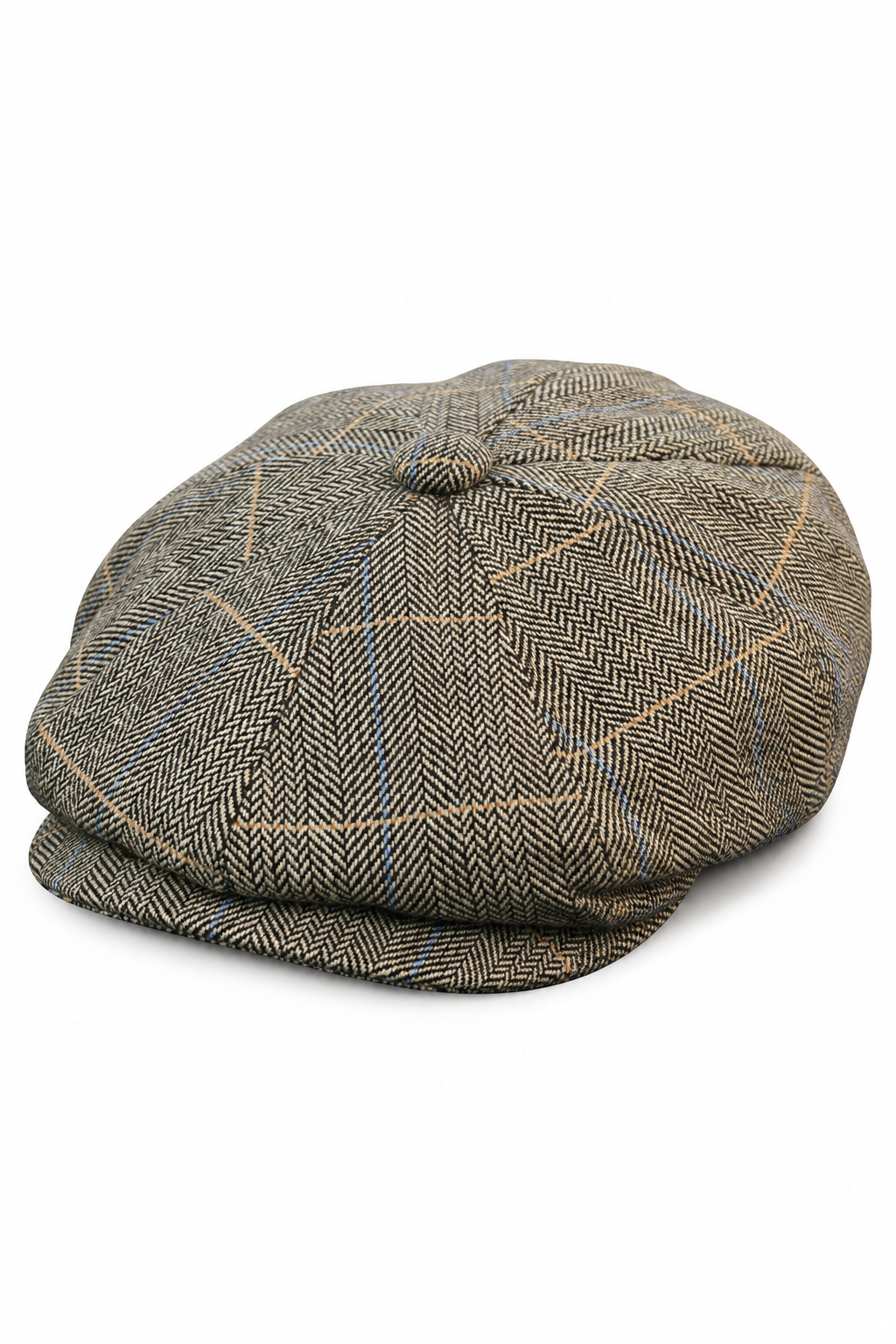 Mens Tweed Check Newsboy Cap