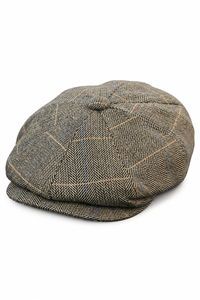 Mens Tweed Check Newsboy Cap