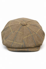 Mens Tweed Check Newsboy Cap