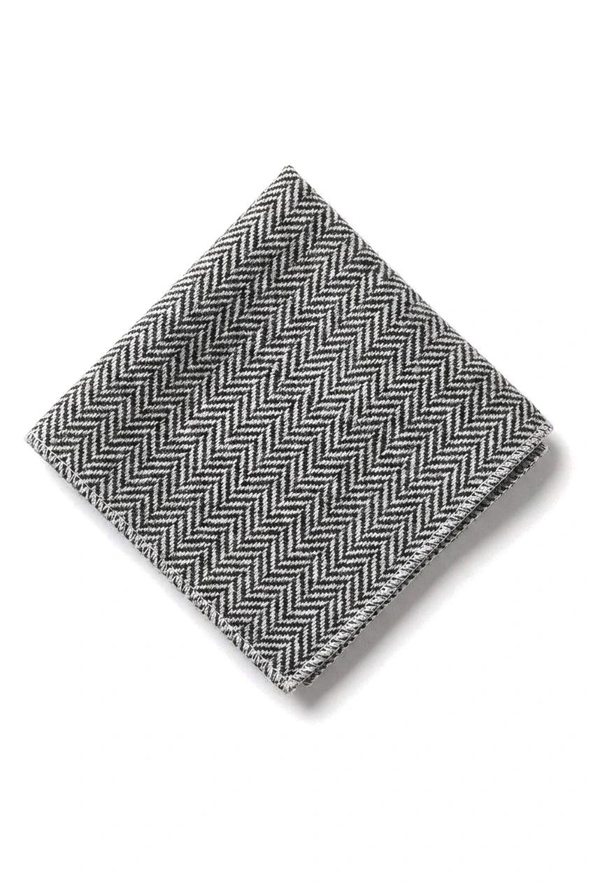 Men's Tweed Grey Tie Hankie Set Classic British Heritage Wool Herringbone