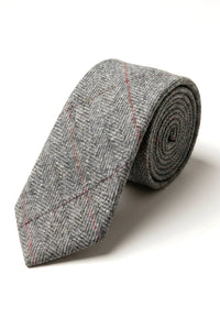 Mens Tweed Herringbone Textured Marc Darcy Ties Classic Vintage Retro Deon