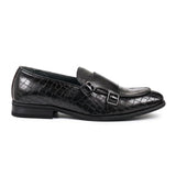 Men's Vegan Leather Double Monk Strap Loafers