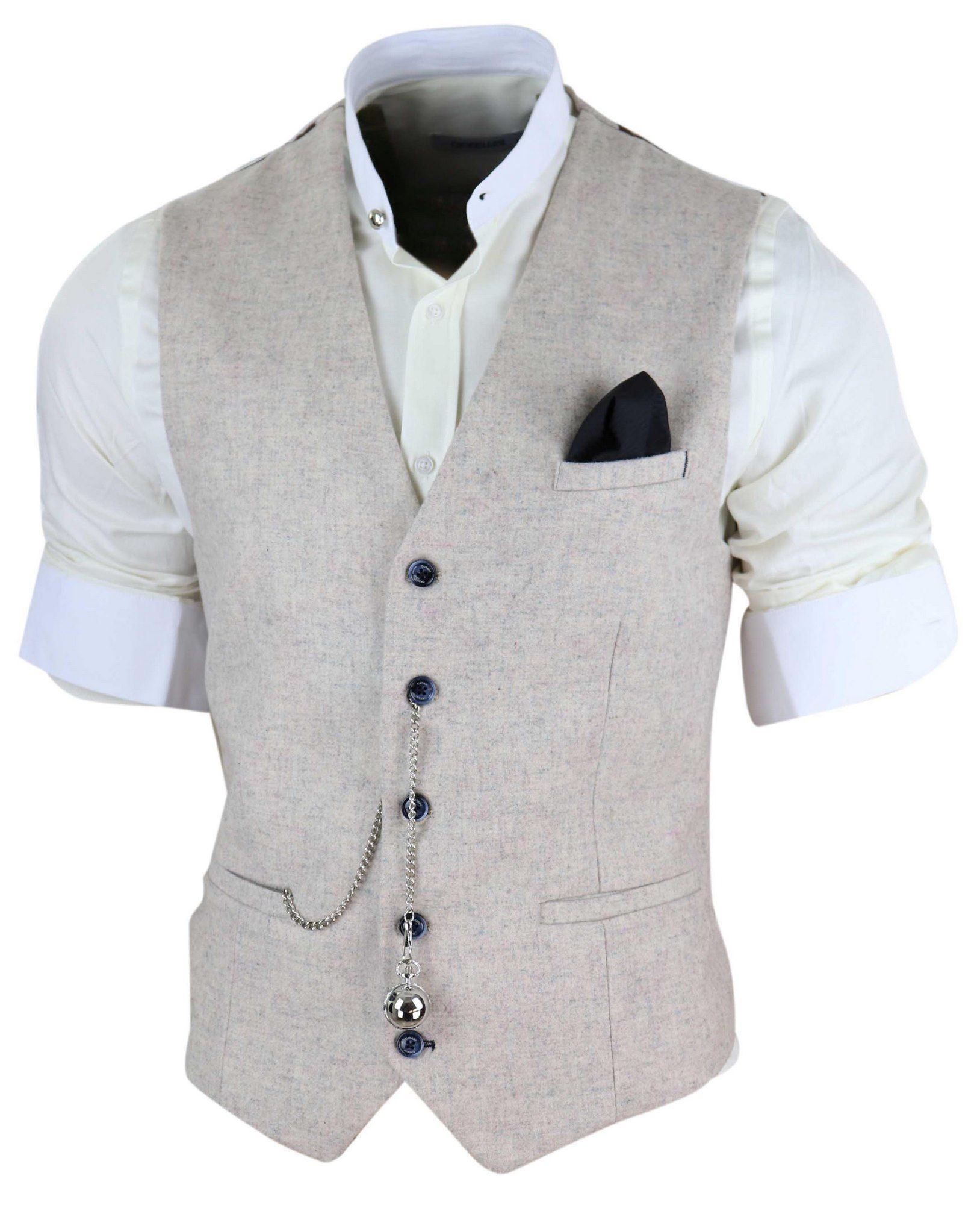 Mens Vintage Cream Waistcoat with Pocket Watch: Buy Online Happy