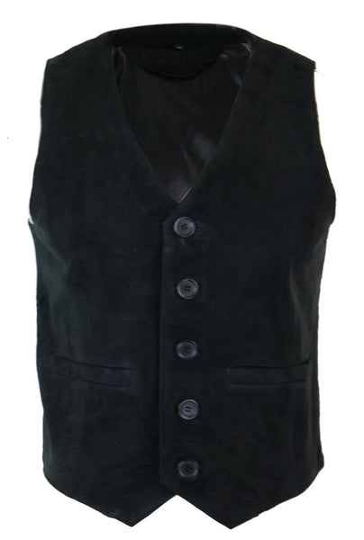 トップス Early 20th Century Black Wool Gilet Mens Waistcoat Gilet Real Genuine Suede Leather Retro
