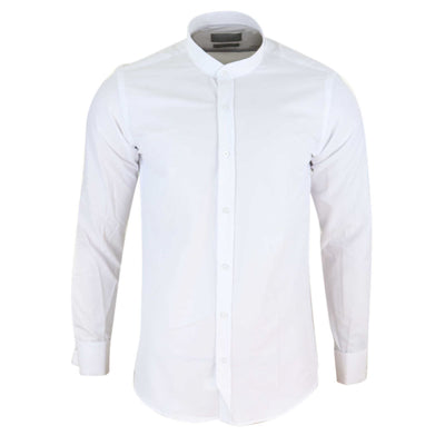 White Nehru collar shirt