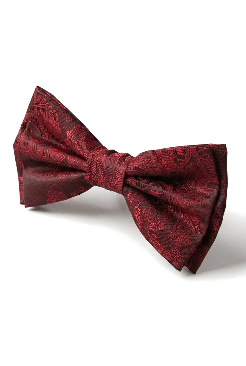 Men's Wine Bow Tie Pocket Square Cuff Links Gift Set