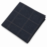Men's Wool Blend Herringbone Plaid Tweed Tie - Navy