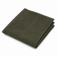 Men's Wool Blend Herringbone Plaid Tweed Tie - Olive