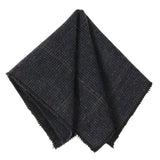Men's Wool Blend Herringbone Plaid Tweed Tie - Navy