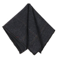 Men's Wool Blend Herringbone Plaid Tweed Tie - Navy