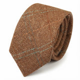Men's Wool Blend Herringbone Plaid Tweed Tie - Oak