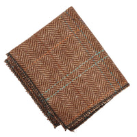 Men's Wool Blend Herringbone Plaid Tweed Tie - Oak