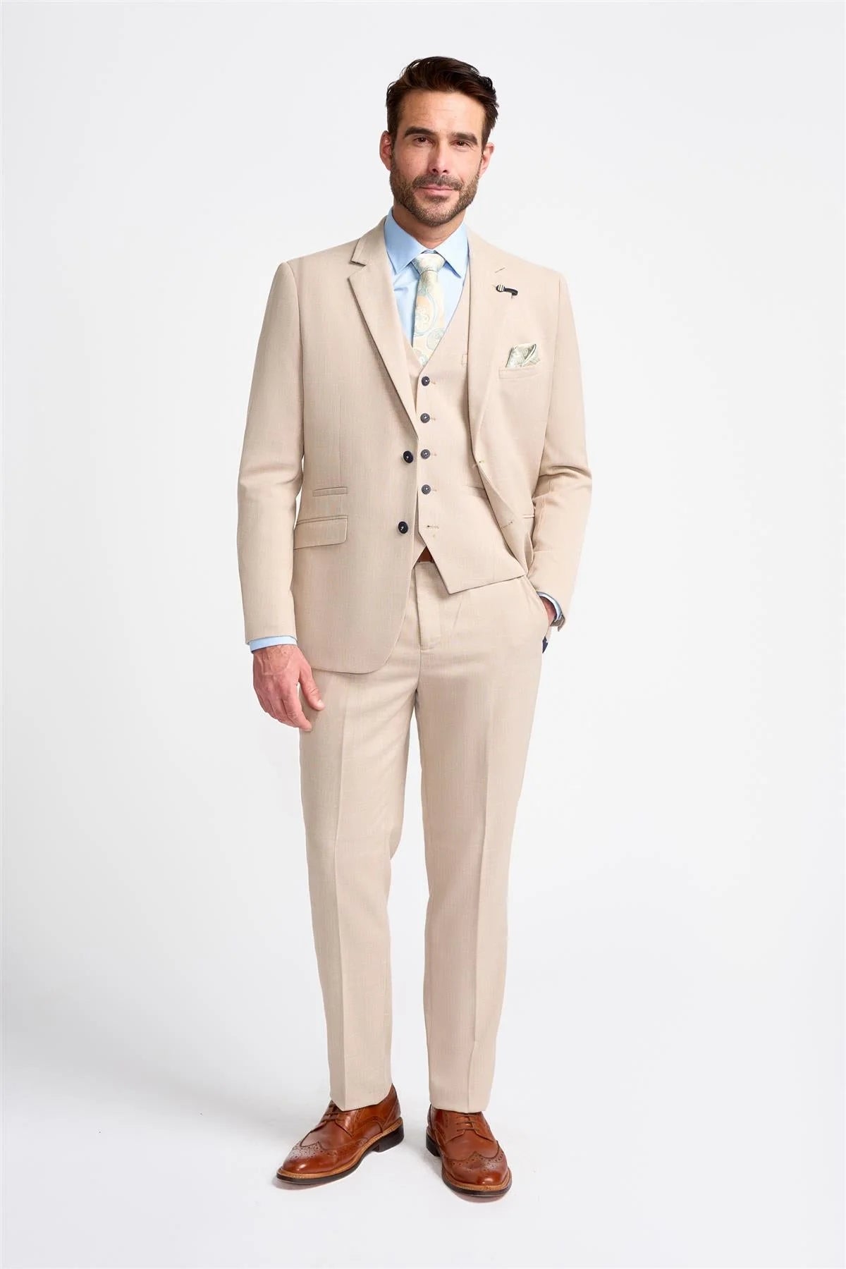 Miami - Men's Beige Wedding Blazer