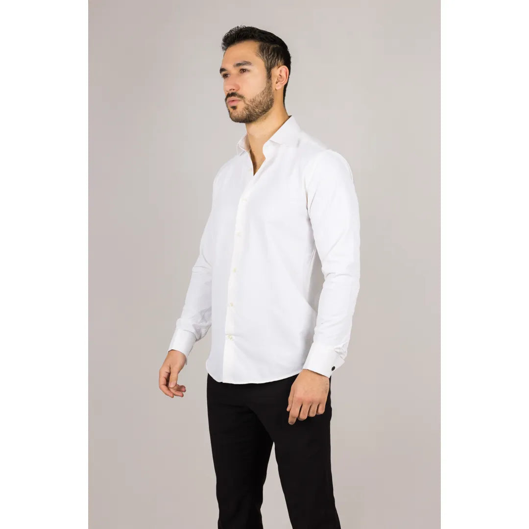Men's Cream Double Cuff Oxford Shirt Men's Cream Double Cuff Oxford Shirt